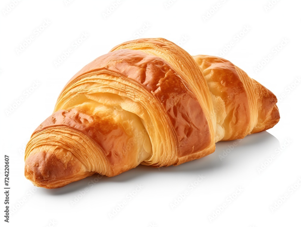 Fresh Croissant Breakfast Delight Isolated on White Background AI Generated Fresh Croissant Breakfast Delight Isolated on White Background AI Generated
