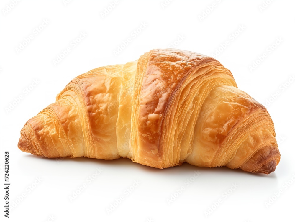 Fresh Croissant Breakfast Delight Isolated on White Background AI Generated Fresh Croissant Breakfast Delight Isolated on White Background AI Generated