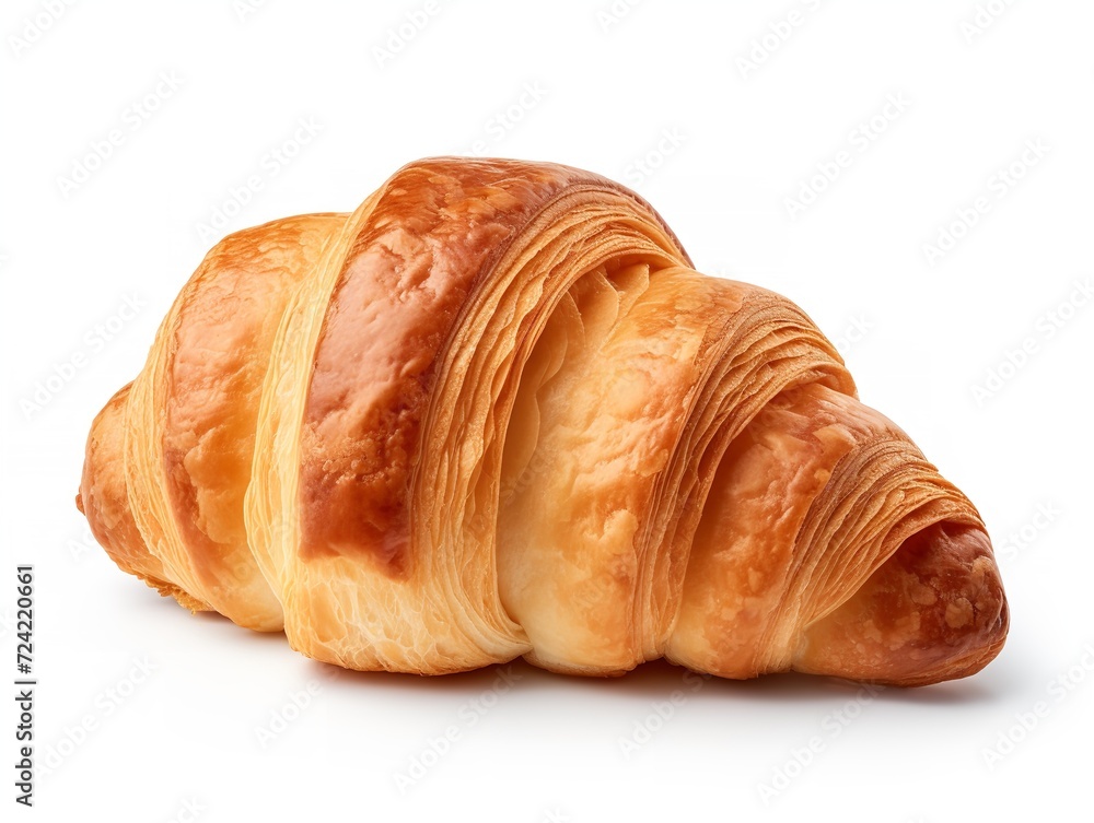 Fresh Croissant Breakfast Delight Isolated on White Background AI Generated Fresh Croissant Breakfast Delight Isolated on White Background AI Generated