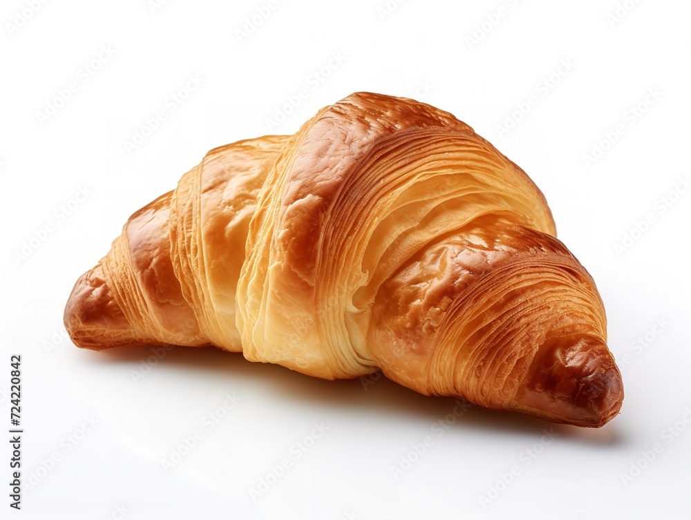 Fresh Croissant Breakfast Delight Isolated on White Background AI Generated Fresh Croissant Breakfast Delight Isolated on White Background AI Generated