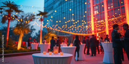 Fototapeta Naklejka Na Ścianę i Meble -  Office Party: Relax After Work in a Restaurant