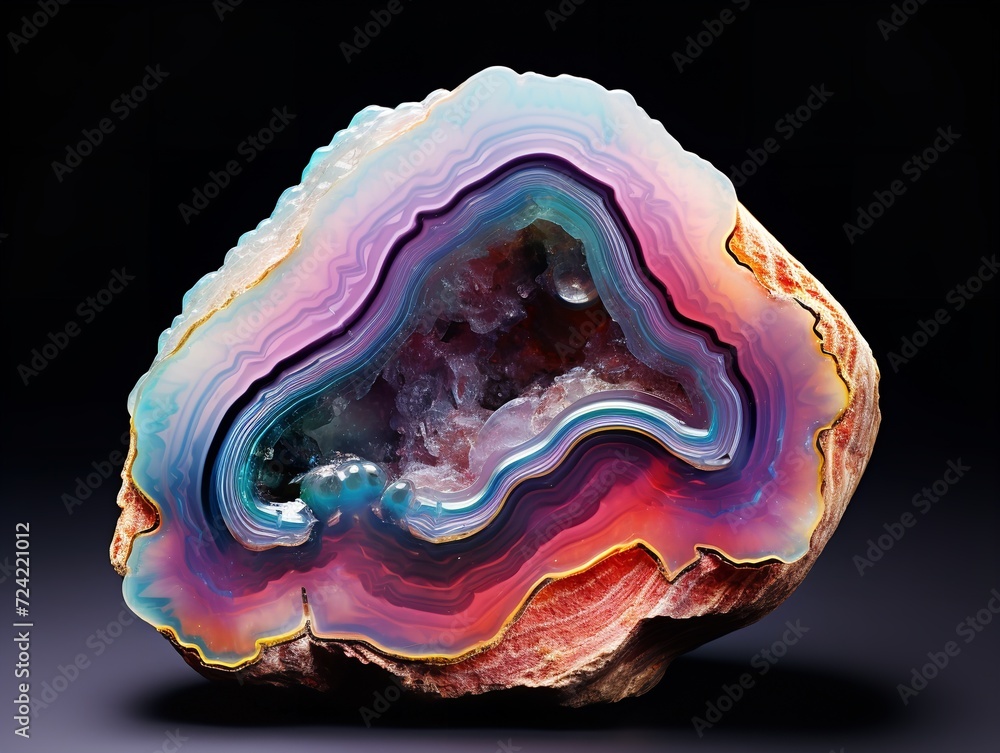 Polished Geode Crystal Natural Beauty Isolated on White Background AI Generated