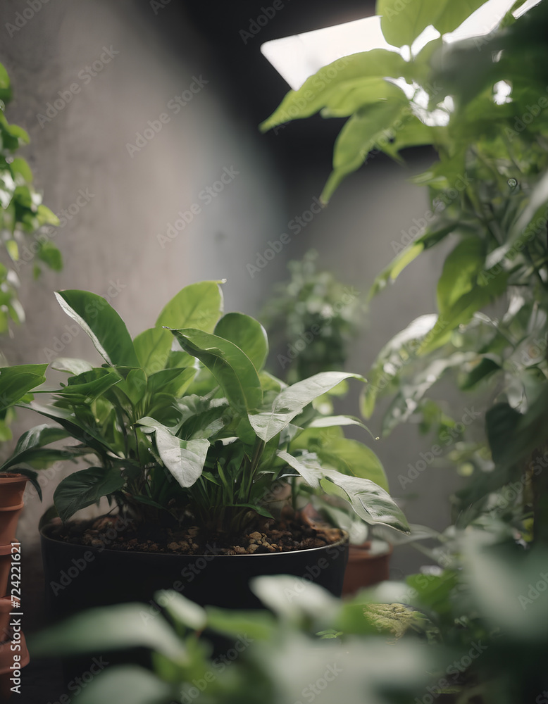 green space with plants and leaves green space with plants and leaves