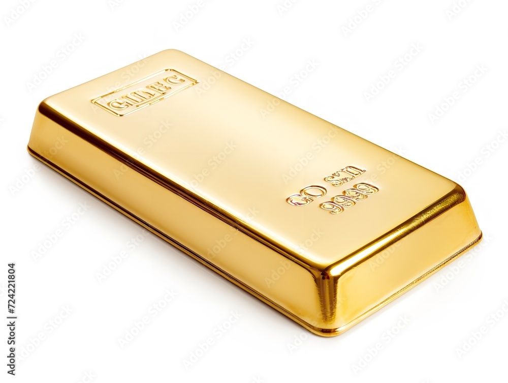 Shiny Gold Bar Luxury Wealth Isolated on White Background AI Generated Shiny Gold Bar Luxury Wealth Isolated on White Background AI Generated