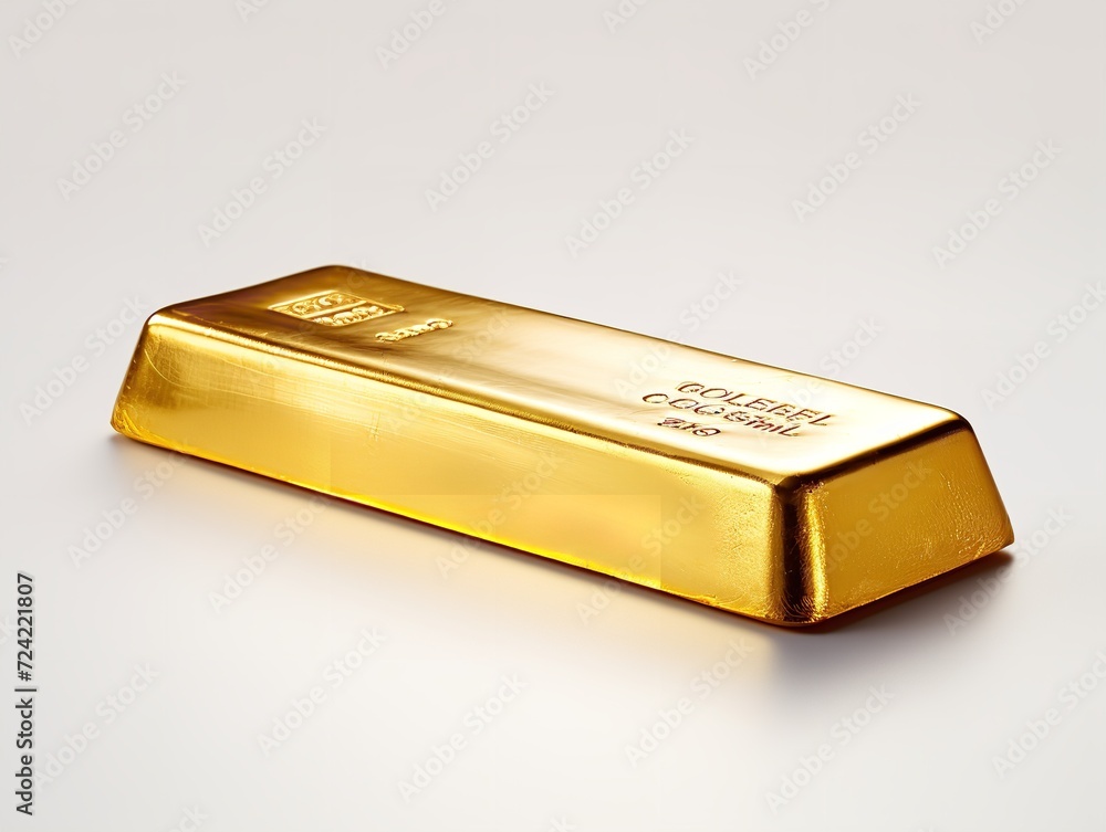 Shiny Gold Bar Luxury Wealth Isolated on White Background AI Generated Shiny Gold Bar Luxury Wealth Isolated on White Background AI Generated