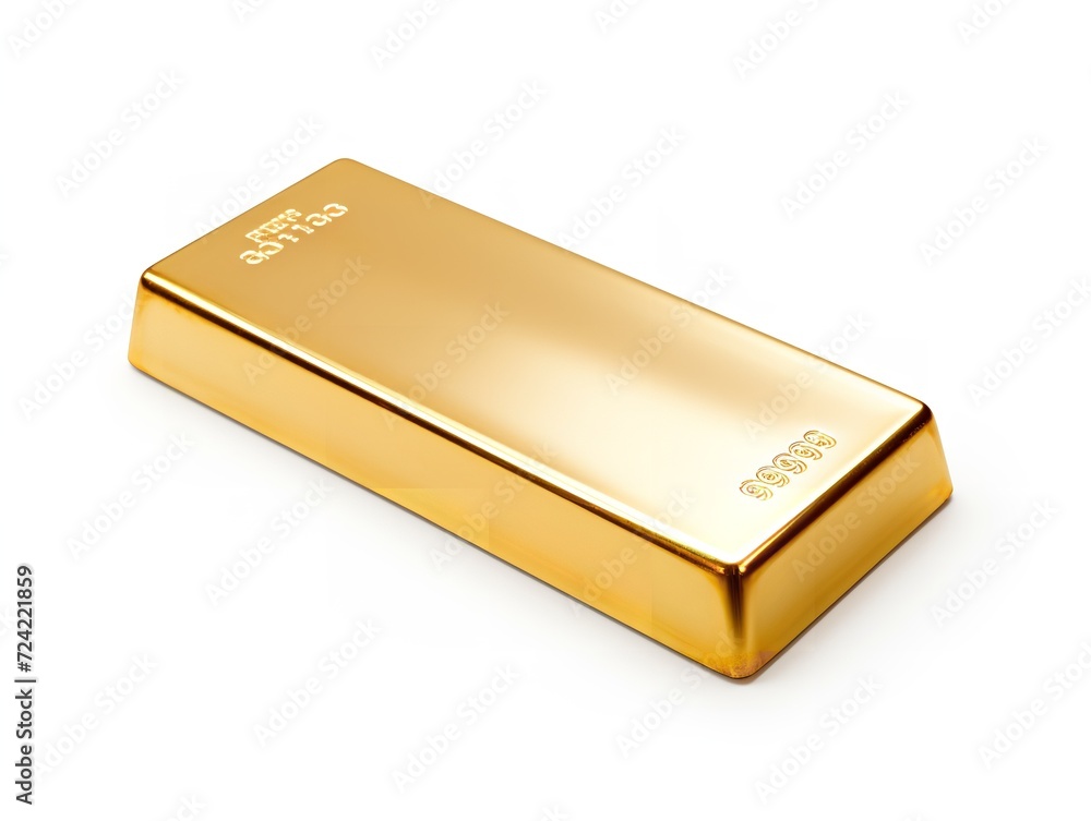Shiny Gold Bar Luxury Wealth Isolated on White Background AI Generated Shiny Gold Bar Luxury Wealth Isolated on White Background AI Generated