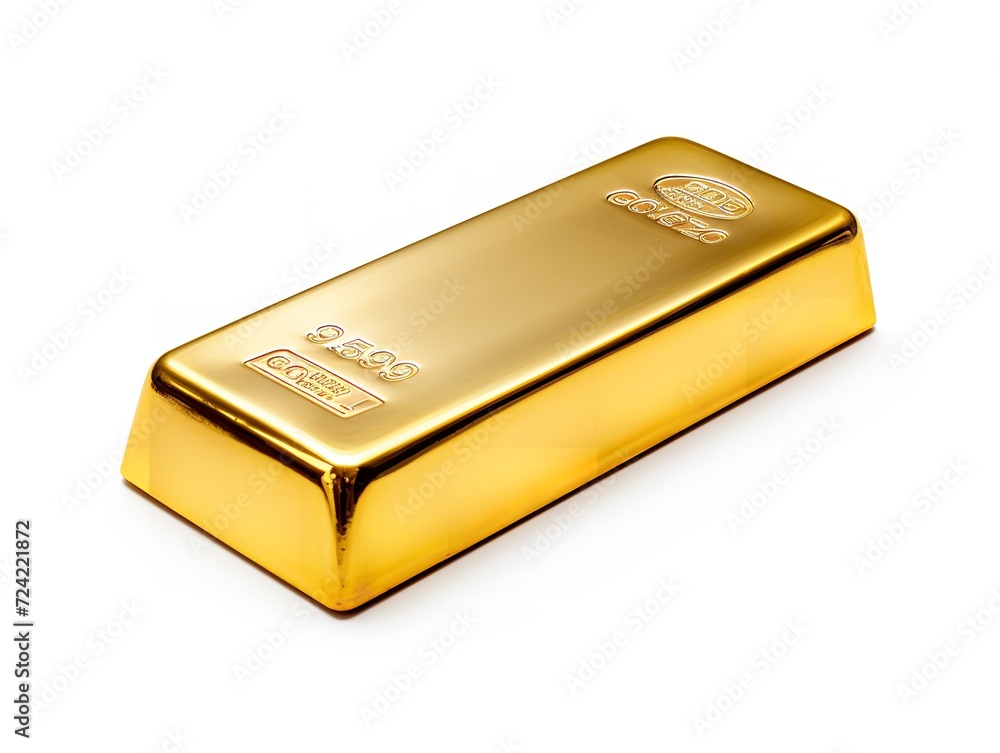 Shiny Gold Bar Luxury Wealth Isolated on White Background AI Generated Shiny Gold Bar Luxury Wealth Isolated on White Background AI Generated