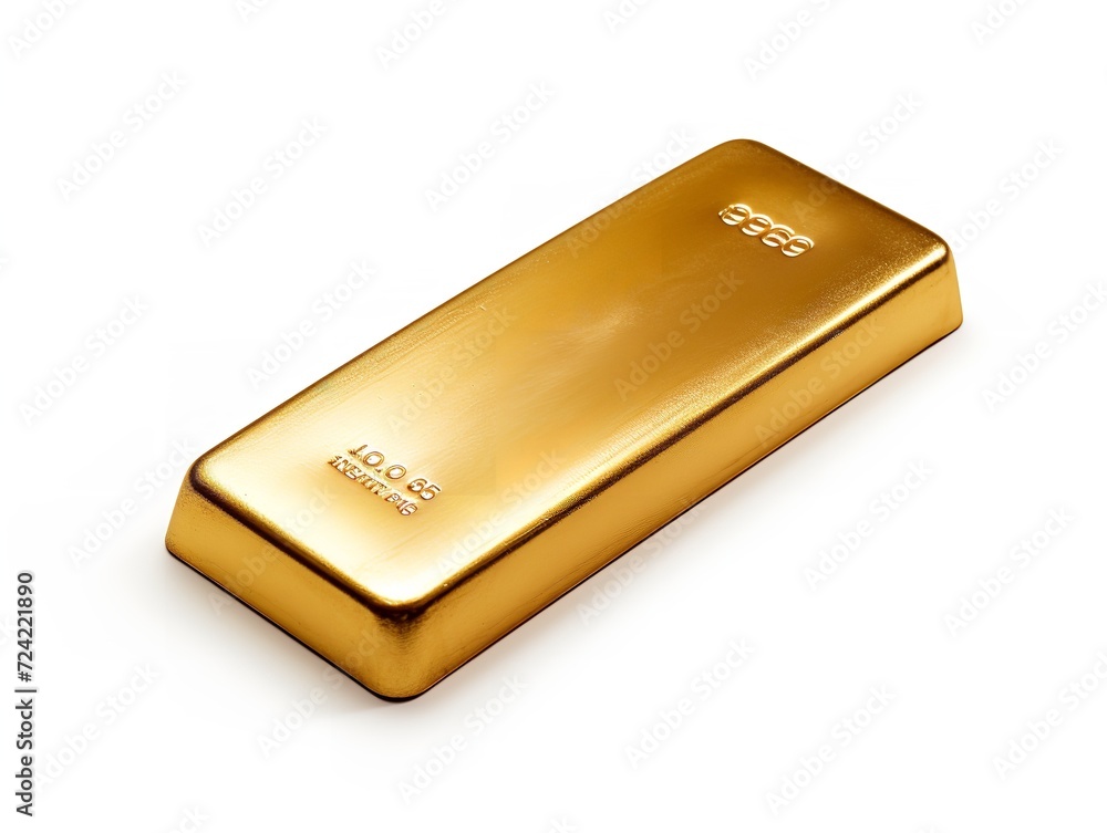 Shiny Gold Bar Luxury Wealth Isolated on White Background AI Generated Shiny Gold Bar Luxury Wealth Isolated on White Background AI Generated