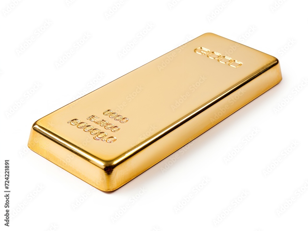 Shiny Gold Bar Luxury Wealth Isolated on White Background AI Generated Shiny Gold Bar Luxury Wealth Isolated on White Background AI Generated