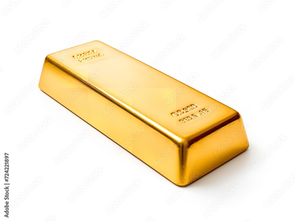 Shiny Gold Bar Luxury Wealth Isolated on White Background AI Generated Shiny Gold Bar Luxury Wealth Isolated on White Background AI Generated