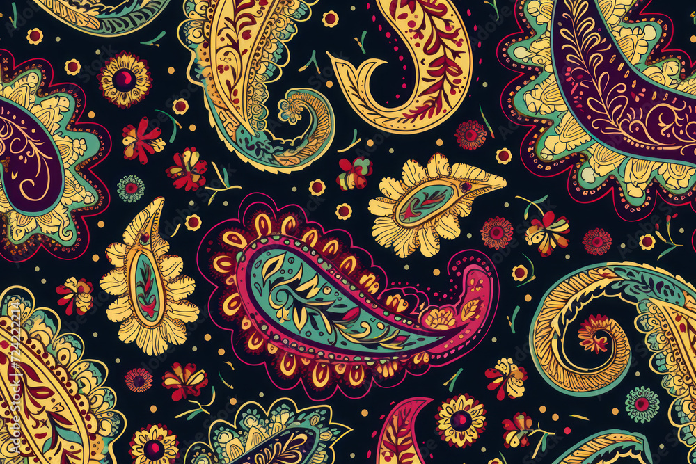 Vector seamless paisley background for design Vector seamless paisley background for design