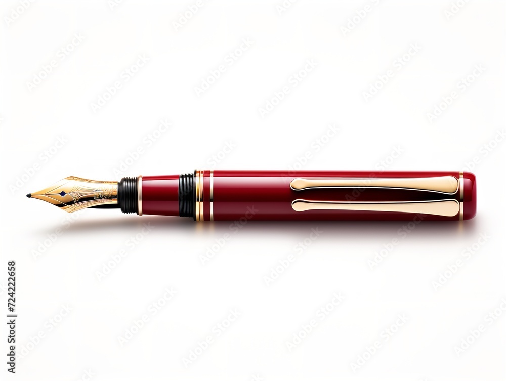 Luxurious Fountain Pen Isolated on White Background AI Generated Luxurious Fountain Pen Isolated on White Background AI Generated