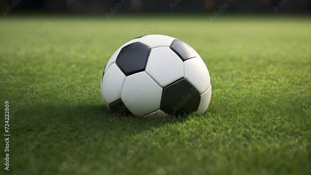 soccer ball on grass, ai generated