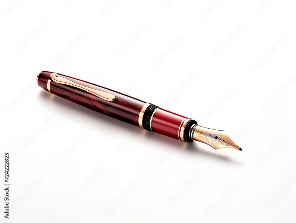 Luxurious Fountain Pen Isolated on White Background AI Generated Luxurious Fountain Pen Isolated on White Background AI Generated