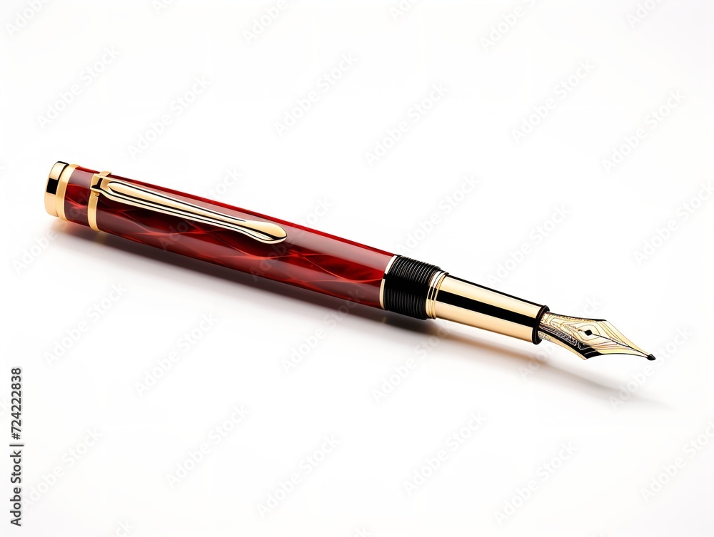 Luxurious Fountain Pen Isolated on White Background AI Generated