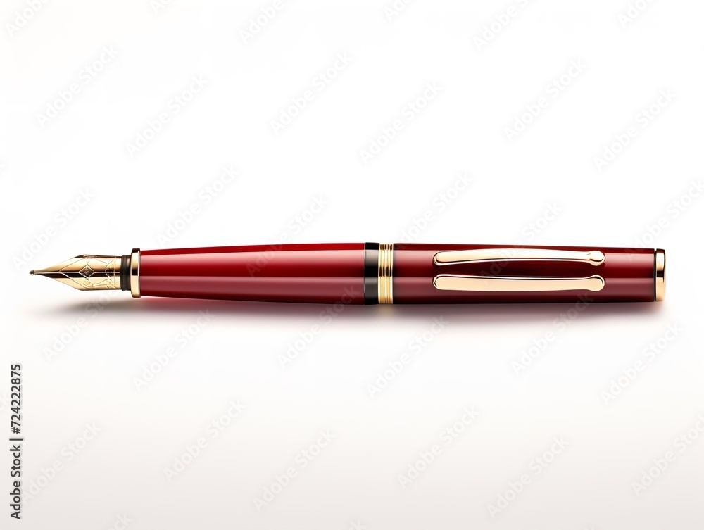 Luxurious Fountain Pen Isolated on White Background AI Generated