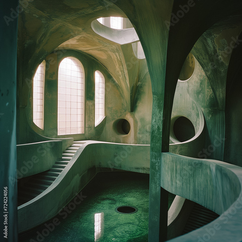 Imaginable architecture with stairs & windows