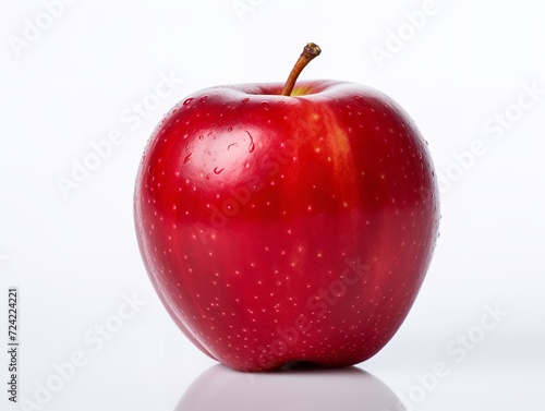 Ruby Red Apple Fresh Fruit Isolated on White Background AI Generated