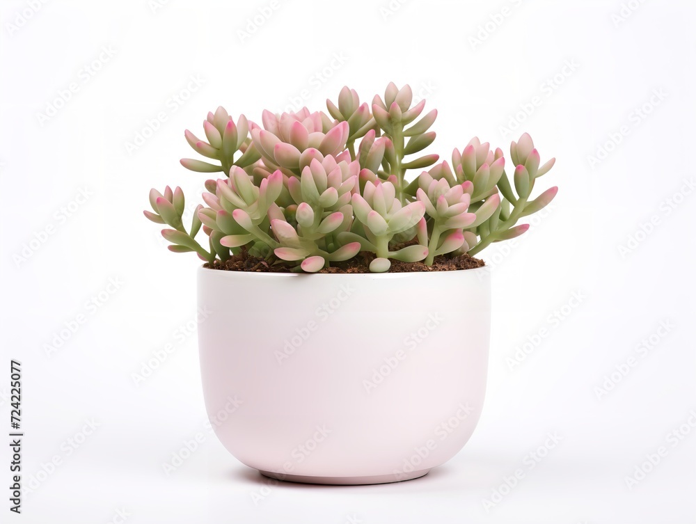 Obraz premium Succulent Plant Pot Greenery Isolated on White Background AI Generated
