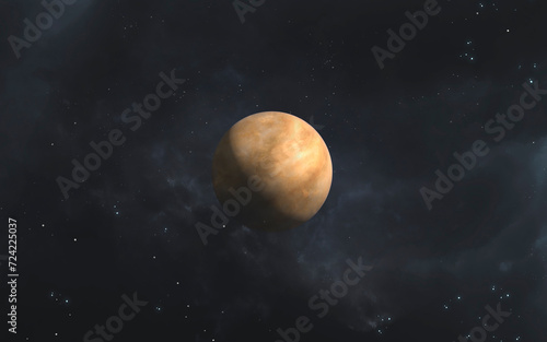 3D illustration of Venus - Solar system planets set. High quality digital space art in 5K - realistic visualization