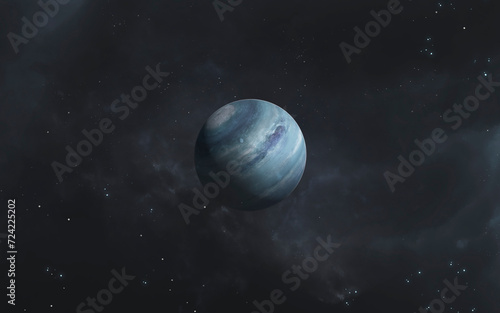 Fototapeta Naklejka Na Ścianę i Meble -  3D illustration of Neptune - Solar system planets set. High quality digital space art in 5K - realistic visualization