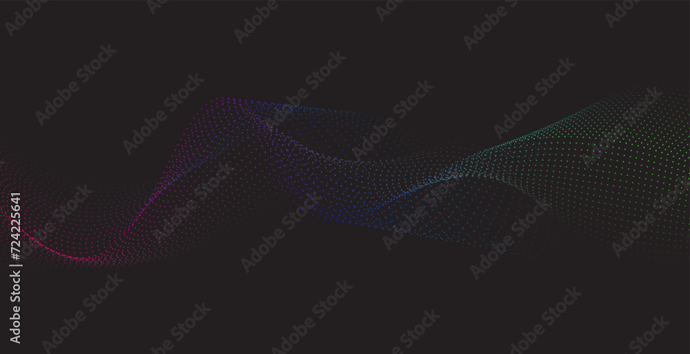 Fototapeta premium abstract background with flowing particles. Digital technology concept. Vector illustration