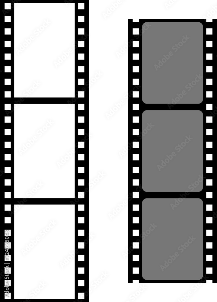 Grunge film strips collection. Old retro cinema movie strip video recording. Vector . Grunge film strips collection. Old retro cinema movie strip video recording. Vector .