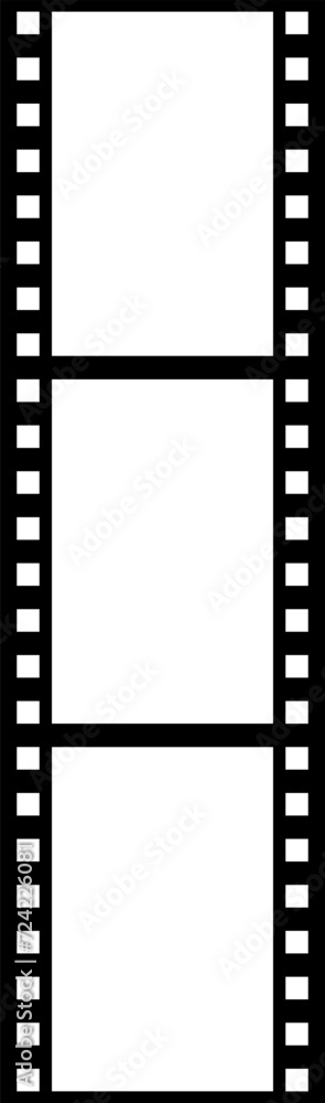 Grunge film strips collection. Old retro cinema movie strip video recording. Vector .