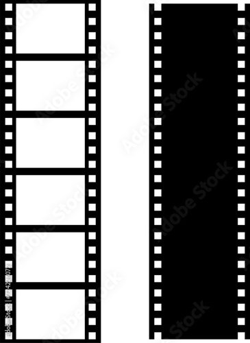 Grunge film strips collection. Old retro cinema movie strip video recording. Vector .