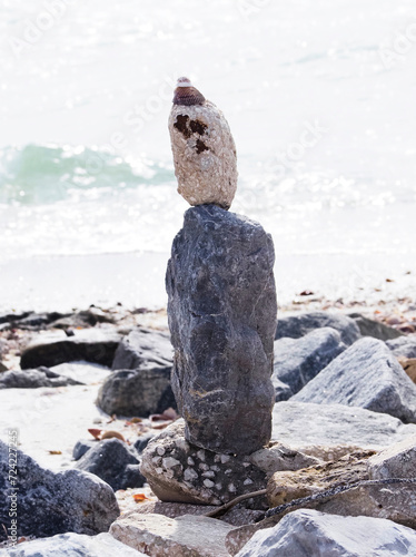 Rock Carin on a Florida beach.