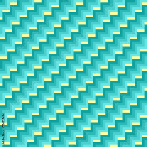 Blue zig zag stripes pattern with light yellow in the gaps between lines