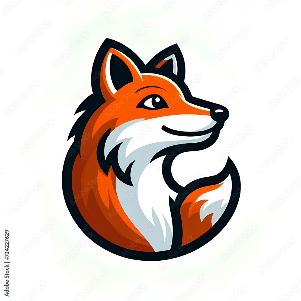 Logo illustration of a fox isolated on a white background	
