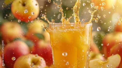Beautiful background for apple juice advertising