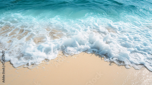 Ocean s Edge on a Sunny Day  The Interplay of Water and Sand