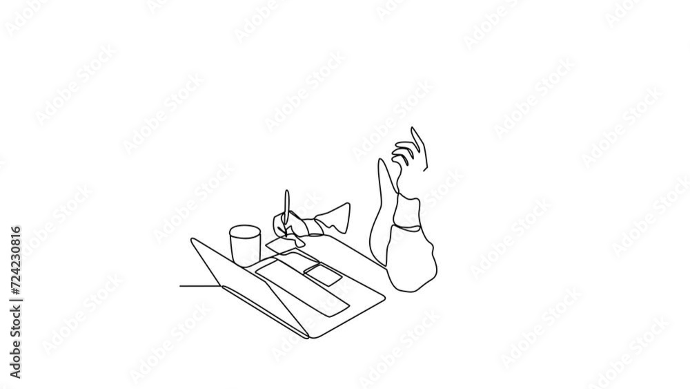 Animated self drawing of customer service who is receiving calls from customers and serving request from these customers video illustration. Customer service activity illustration simple linear video. Animated self drawing of customer service who is receiving calls from customers and serving request from these customers video illustration. Customer service activity illustration simple linear video.