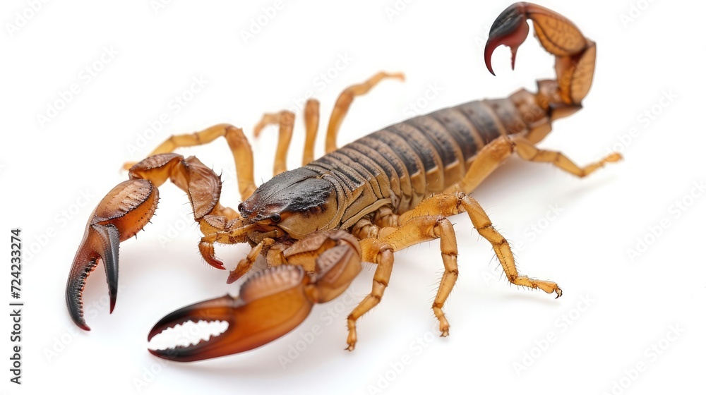 scorpion on isolated white background