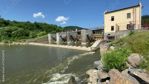 water flow near a small dam
