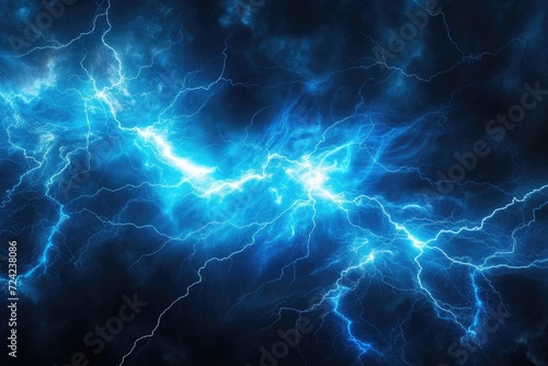 blue lightning on black background