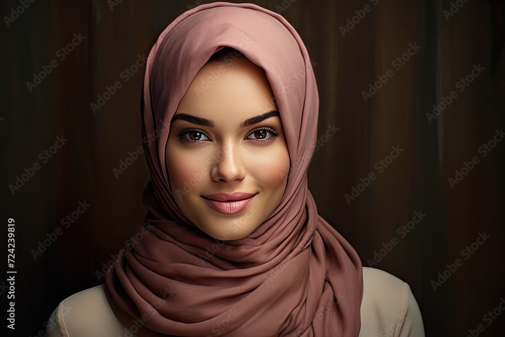 portrait of a smile woman with hijab fashion portrait of a smile woman with hijab fashion