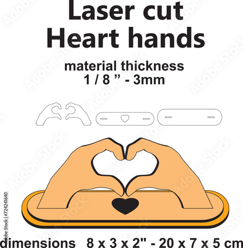 Laser cut heart hands laser cutting pattern home decor wedding ornament couple gift ideas