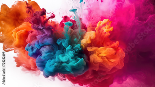 Vibrant color explosion in water creating a dynamic abstract artwork