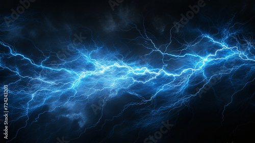 a blue lightning bolt and dark background, in the style of ultra detailed, dazecore, chaotic energy