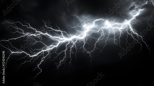  lightning strikes from the sky on a dark background