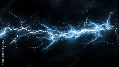 lightning storm on a black background, in the style of technological fusion photo
