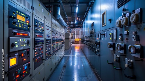 Electric voltage control room of a plant photo