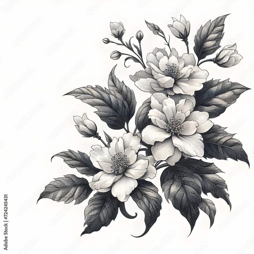  Jasmine flower drawings inspired by nature's beauty.
