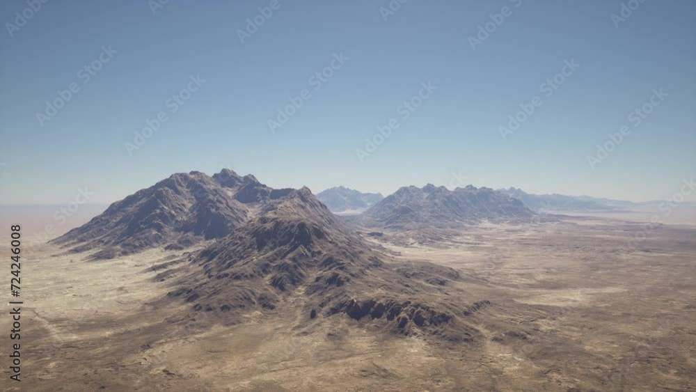 A stunning aerial view of majestic mountains in the desert landscape A stunning aerial view of majestic mountains in the desert landscape