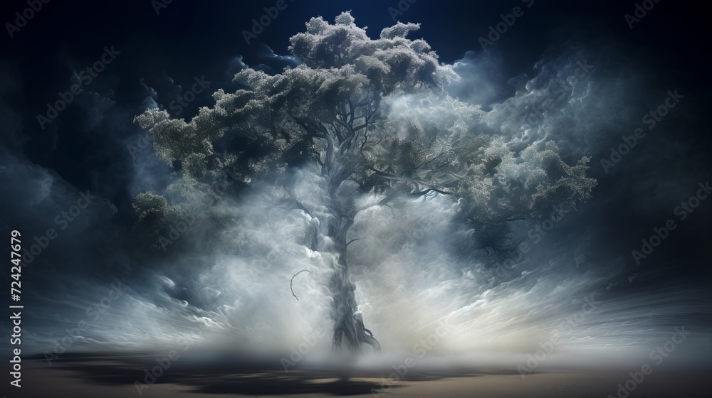 a tree made from water vapor heat