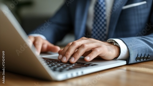 Close-Up of a Person Typing on a Laptop for Work