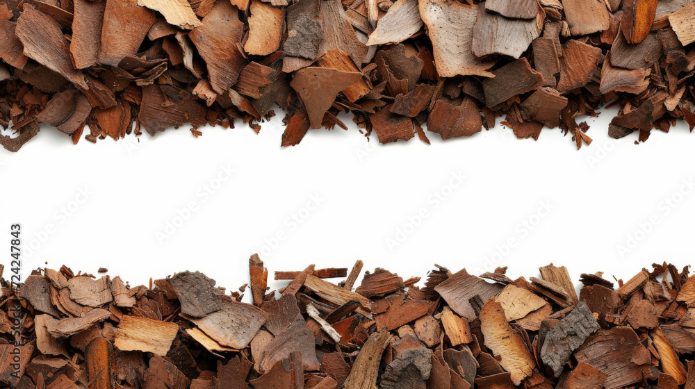 Bark chips forming a natural border with space for text in the middle. Bark chips forming a natural border with space for text in the middle.